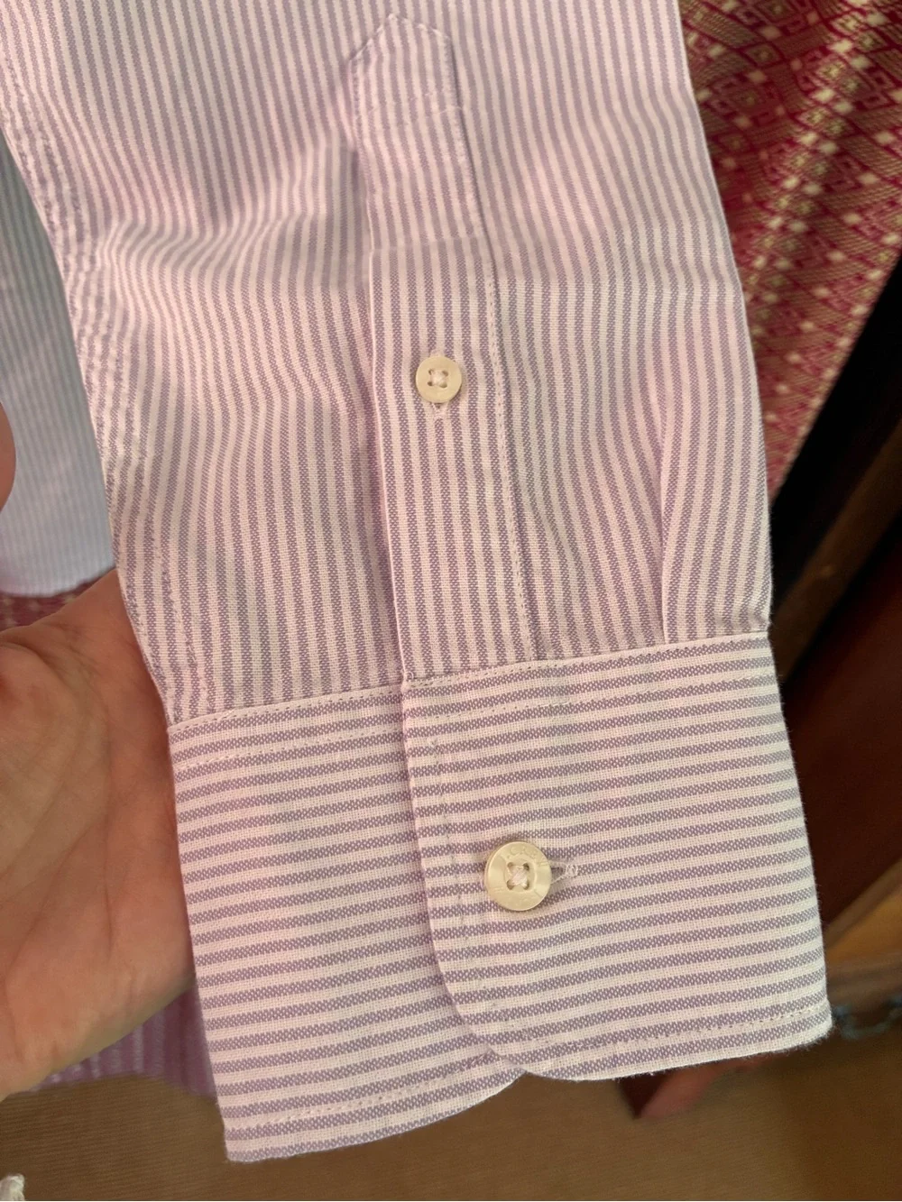 NWT MEN’s J. Crew 100% cotton purple & white classic button-down Oxford shirt